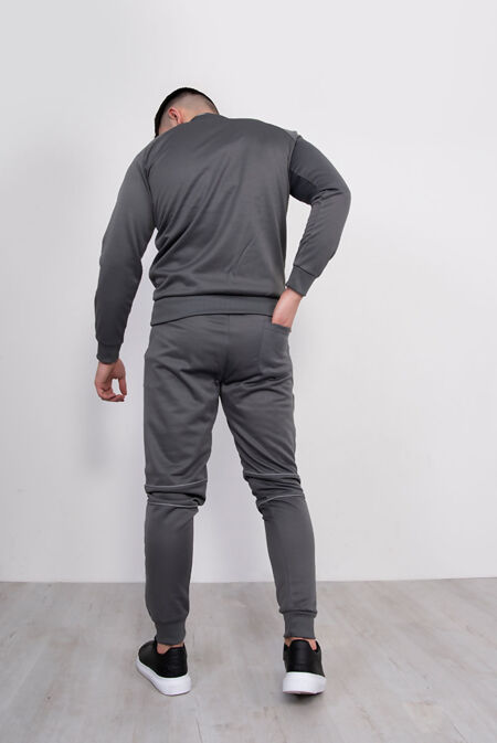 Skinny Fit Pullover Tracksuit with Reflective Piping 
